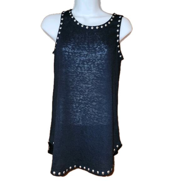 EUC crosby. Black Studded Tank Top Cover Up Sz Small - Picture 1 of 4
